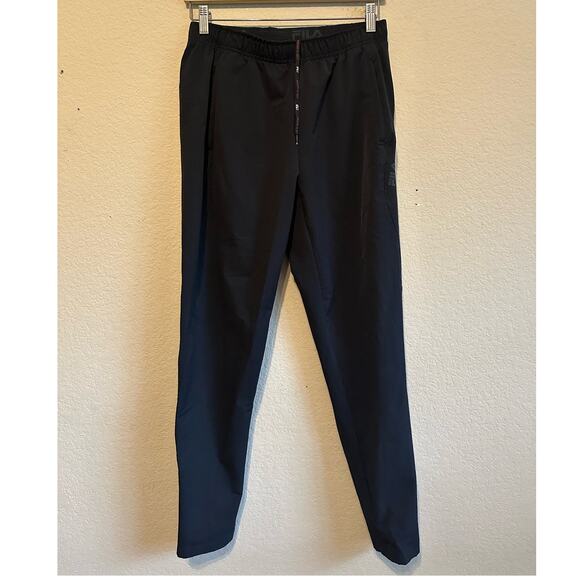 Mens Fila Sport Windbreaker Pants Black Live in Motion Size Small - Picture 1 of 4